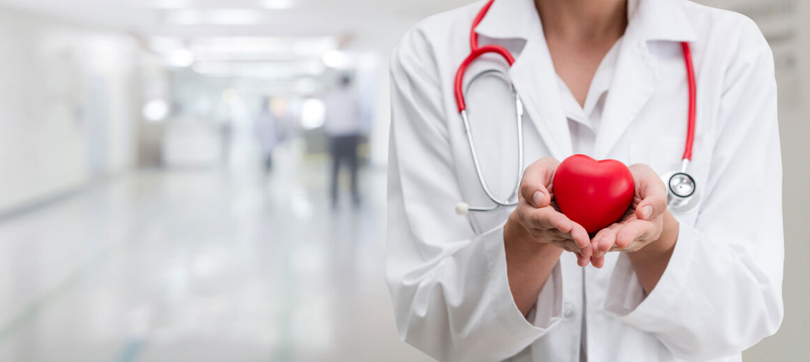 Doctor handling heart